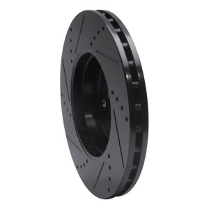 Mercedes-Benz E350 Brake Rotor (1) - Front Right - R1 Concepts - Drilled & Slotted - Black - `03-`09